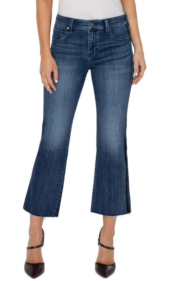 Liverpool Los Angeles HANNAH CROP FLARE WITH VELVET TRIM Gilmore Women CROPS