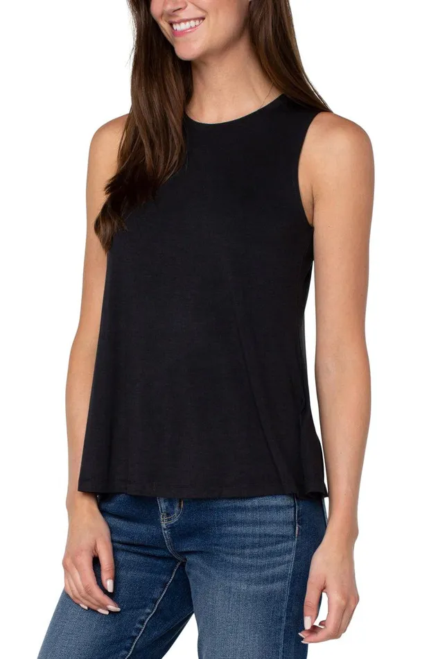 Liverpool Los Angeles SLEEVELESS SCOOP NECK TANK Black Women TSHIRTS