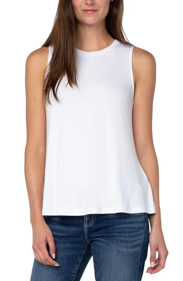 Liverpool Los Angeles SLEEVELESS SCOOP NECK TANK White Women TSHIRTS