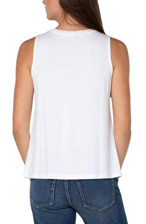 Liverpool Los Angeles SLEEVELESS SCOOP NECK TANK White Women TSHIRTS