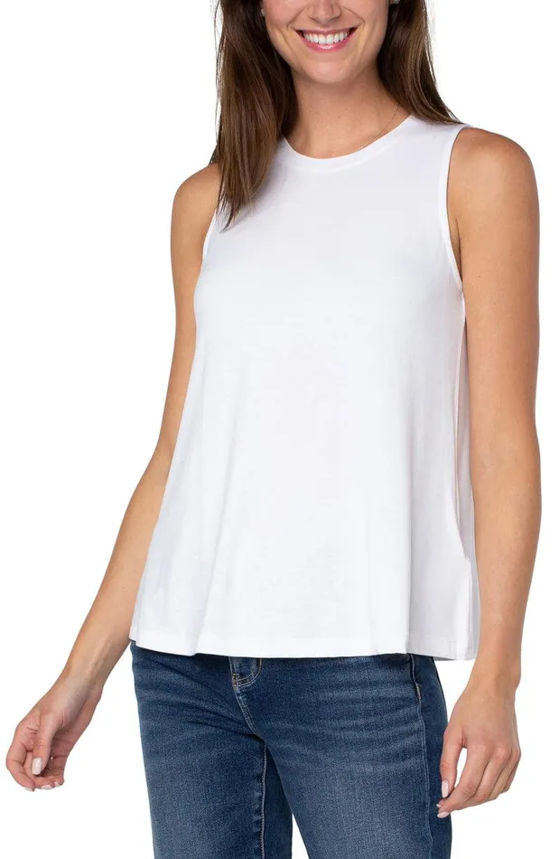 Liverpool Los Angeles SLEEVELESS SCOOP NECK TANK White Women TSHIRTS