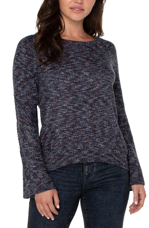 Liverpool Los Angeles SWEATER WITH CABLE STITCH SLEEVE Starry Night Maril Women SWEATERS