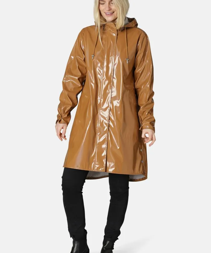 Long Raincoat 8211 Cashew Rainwear Ilse Jacobsen Raincoats