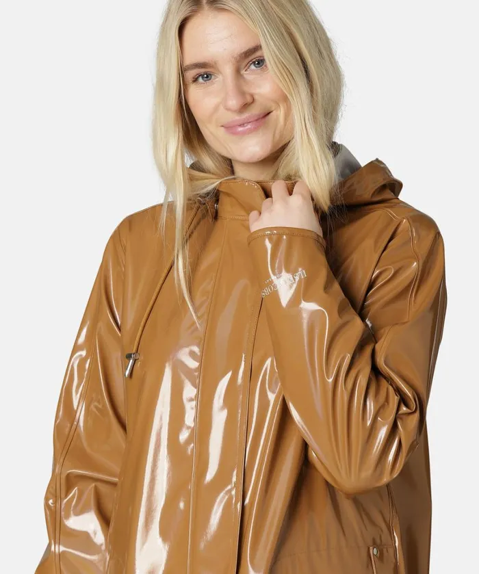 Long Raincoat 8211 Cashew Rainwear Ilse Jacobsen Raincoats