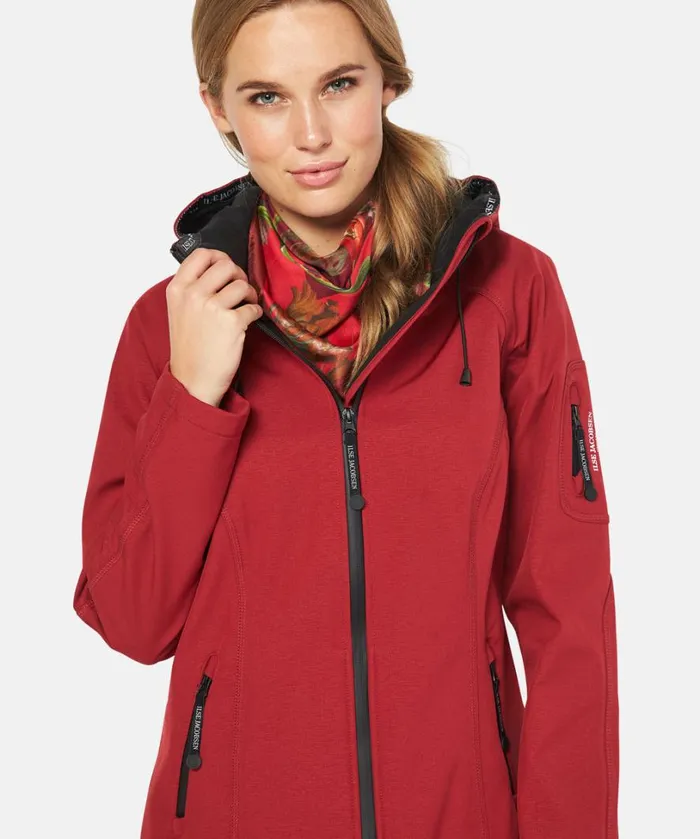 Long Soft Shell Raincoat 8211 Rhubarb Rainwear Ilse Jacobsen Raincoats