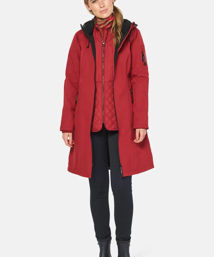 Long Soft Shell Raincoat 8211 Rhubarb Rainwear Ilse Jacobsen Raincoats