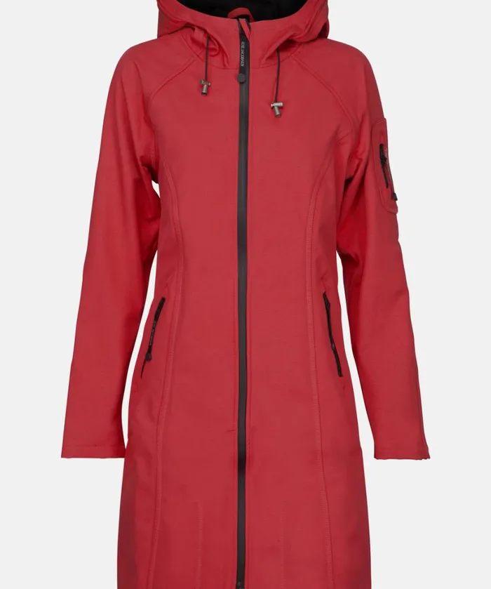 Long Soft Shell Raincoat 8211 Rhubarb Rainwear Ilse Jacobsen Raincoats