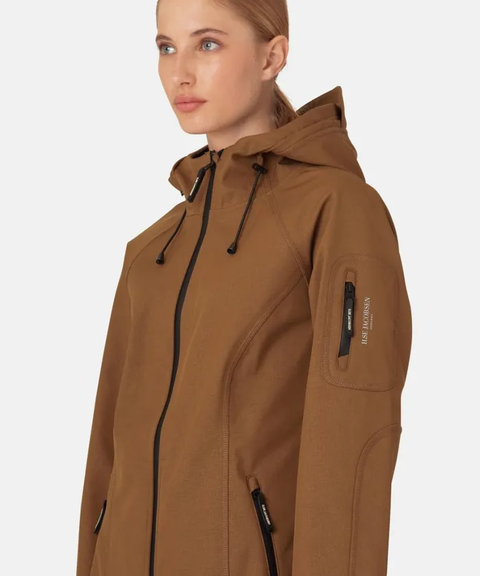 Long Soft Shell Raincoat 8211 Walnut Rainwear Ilse Jacobsen Raincoats