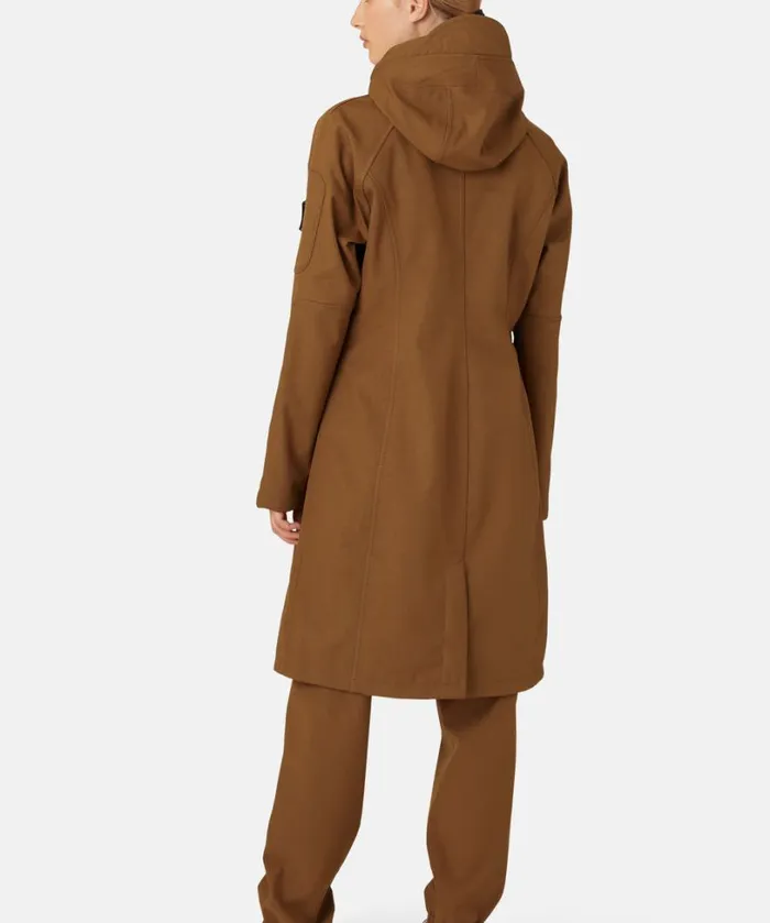 Long Soft Shell Raincoat 8211 Walnut Rainwear Ilse Jacobsen Raincoats