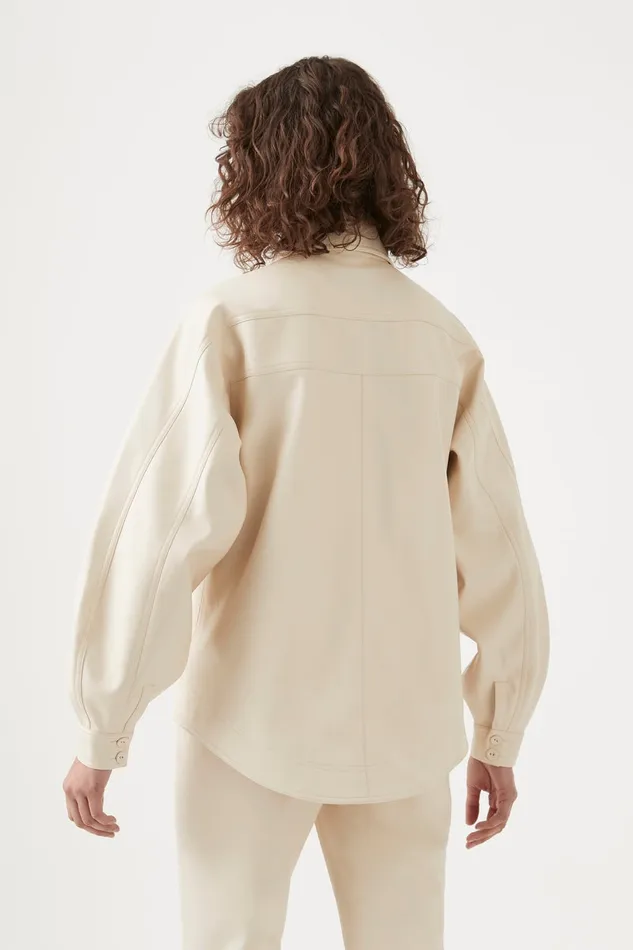 Lumen Pearl Shirt Sandstone Beige Women Aje Tops