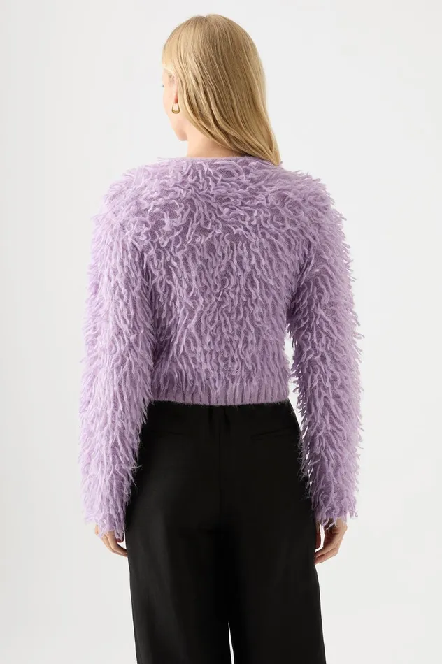 Luna Funnel Neck Knit Lilac Women Aje Knitwear 038 Jumpers