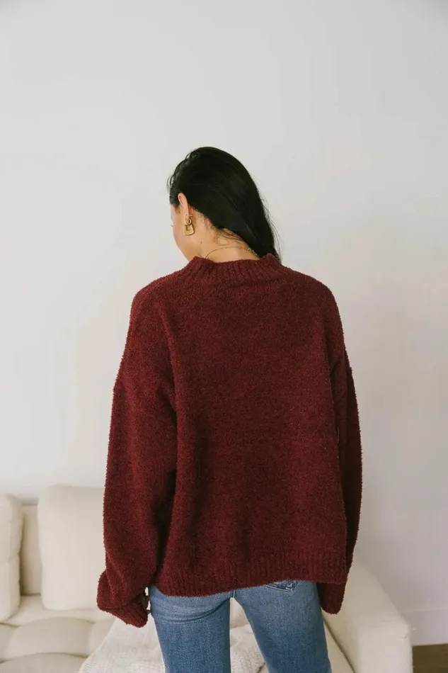 Madilyn Cozy Sweater In Wine Wine Women Bohme Tops