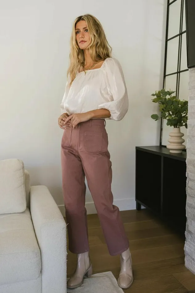 Magnolia Straight Leg Pants In Mauve Mauve Women Bohme Pants