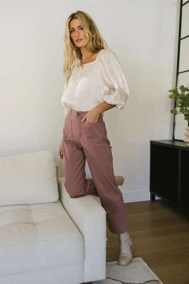 Magnolia Straight Leg Pants In Mauve Mauve Women Bohme Pants