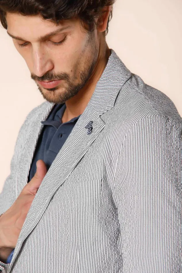 Man Da Vinci Blazer In Striped Seersucker Regular Mason039s Blazers