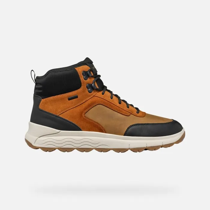 Man Geox Ankle Boots SPHERICA 4X4 ABX MAN Ochre Waterproof Boots Ochre