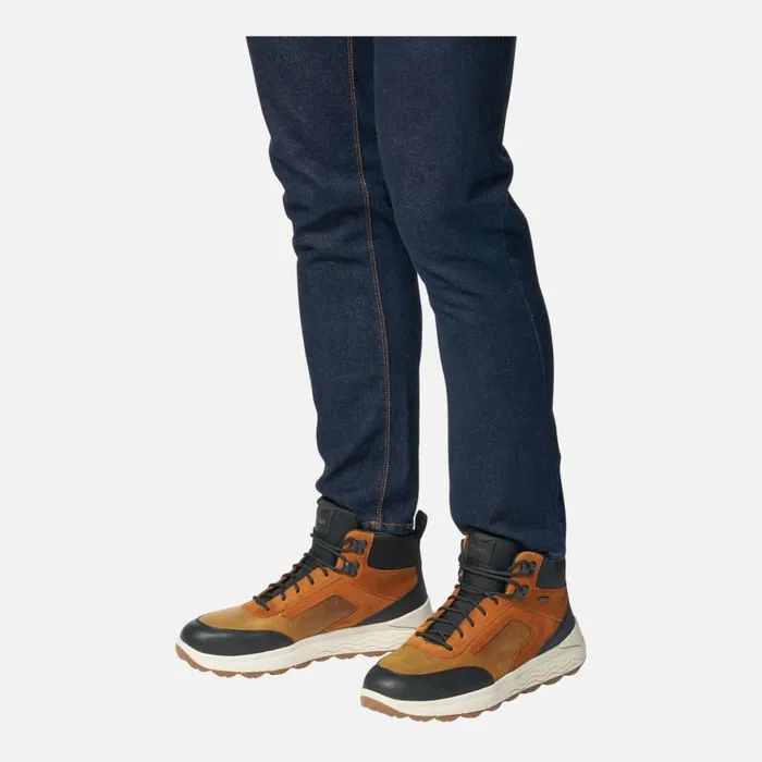 Man Geox Ankle Boots SPHERICA 4X4 ABX MAN Ochre Waterproof Boots Ochre