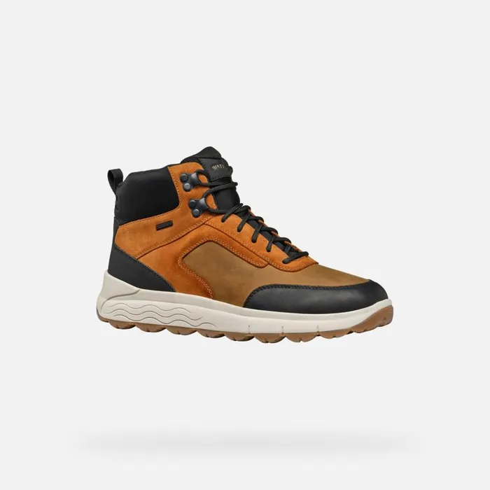 Man Geox Ankle Boots SPHERICA 4X4 ABX MAN Ochre Waterproof Boots Ochre