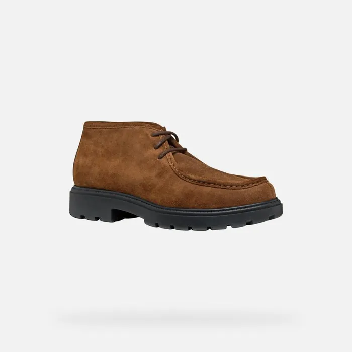 Man Geox Casual Shoes SPHERICA EC7 MAN Brown Cotto Suede Shoes Brown Cotto