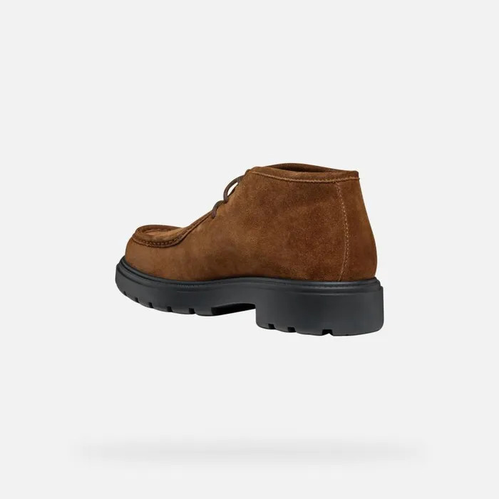 Man Geox Casual Shoes SPHERICA EC7 MAN Brown Cotto Suede Shoes Brown Cotto