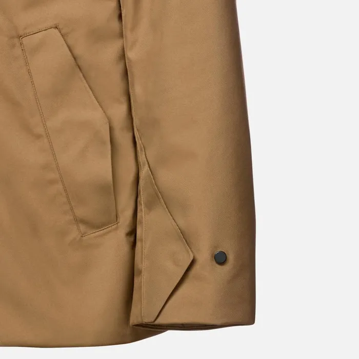 Man Geox Jackets CLINTFORD ABX MAN Hazelnut Brown Short Parka Hazelnut Brown