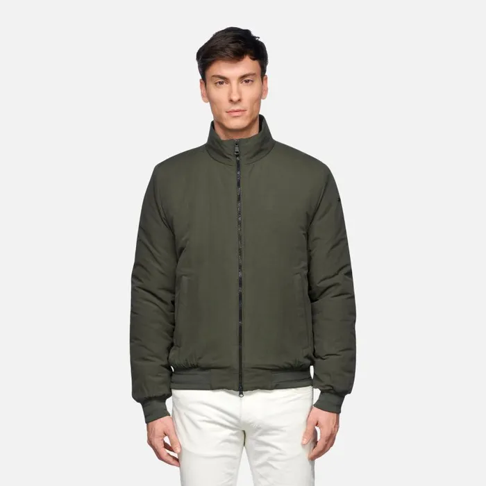 Man Geox Jackets RIETI MAN Deep Depths Bomber Jacket Deep Depths