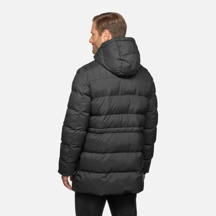 Man Geox Jackets SANDFORD MAN Dark Black Long Parka Dark Black