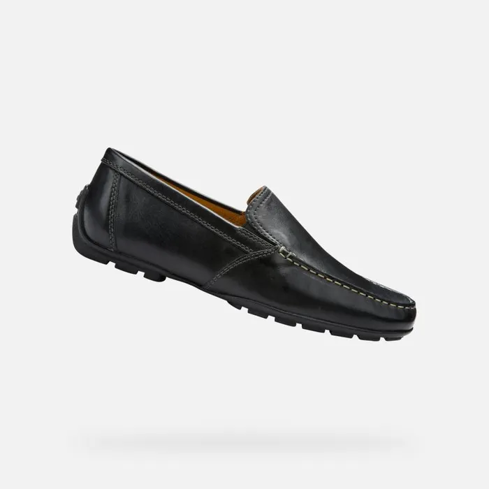 Man Geox Loafers MONER Men039s Black Leather Loafers Black