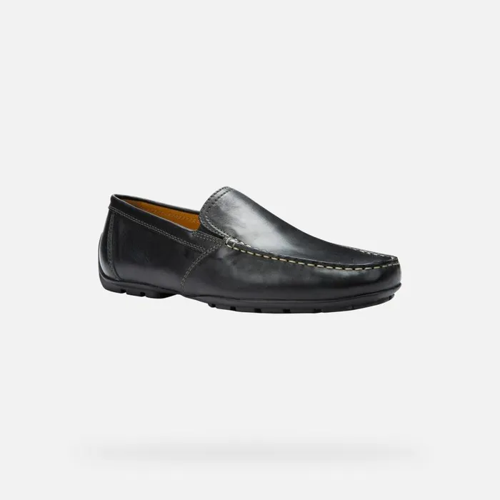 Man Geox Loafers MONER Men039s Black Leather Loafers Black