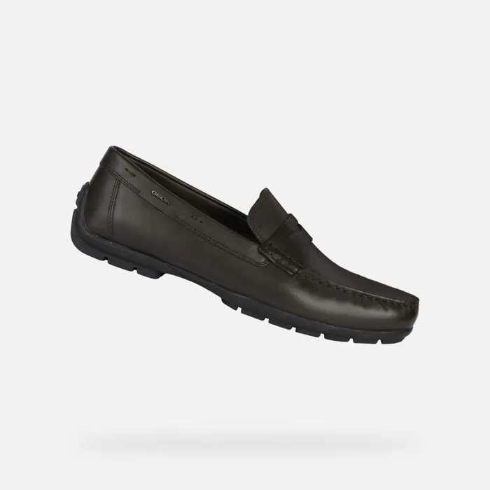 Man Geox Loafers MONER W 2FIT D Leather Loafers Coffee Man Geox Coffee