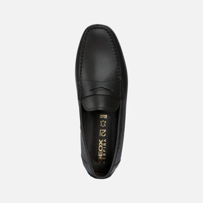 Man Geox Loafers MONER W 2FIT D Leather Loafers Coffee Man Geox Coffee