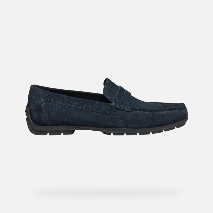 Man Geox Loafers MONER W 2FIT MAN Navy Suede Loafers Navy