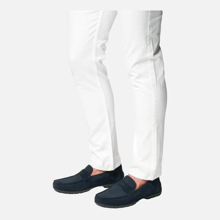Man Geox Loafers MONER W 2FIT MAN Navy Suede Loafers Navy