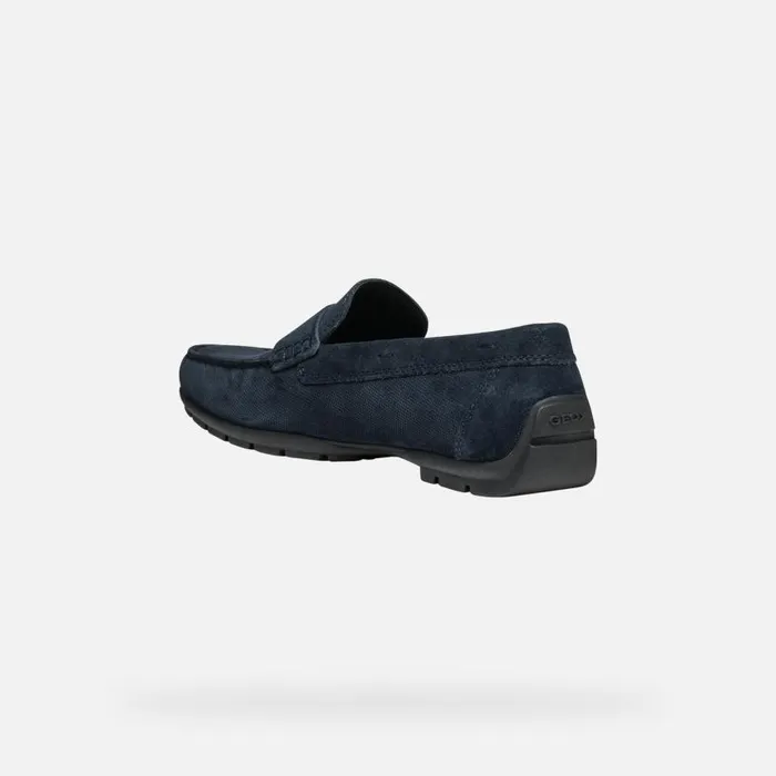 Man Geox Loafers MONER W 2FIT MAN Navy Suede Loafers Navy