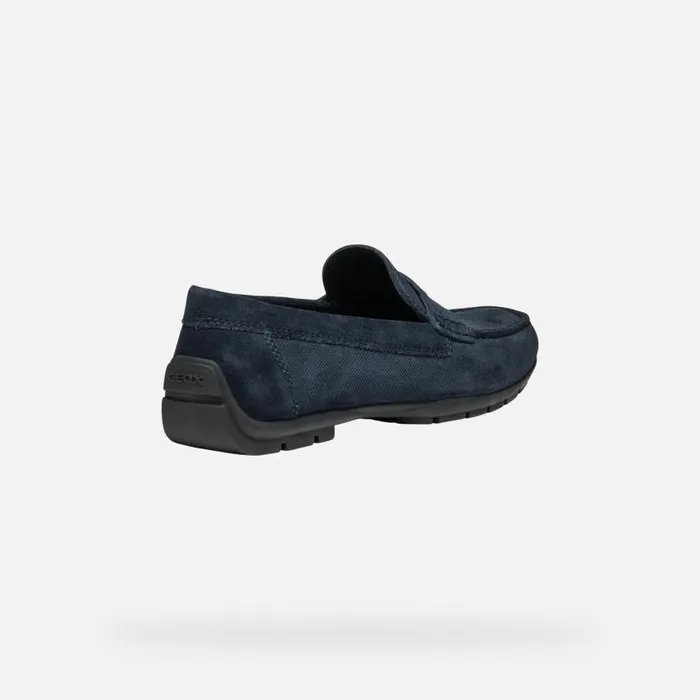 Man Geox Loafers MONER W 2FIT MAN Navy Suede Loafers Navy