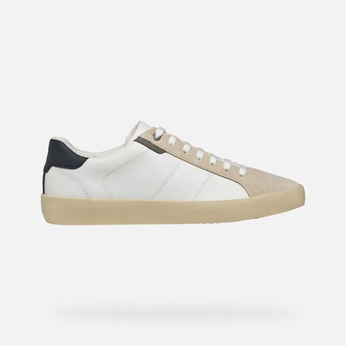 Man Geox Sneakers AFFILE MAN WhiteLight Taupe Low Top Sneakers Whitelight Taupe