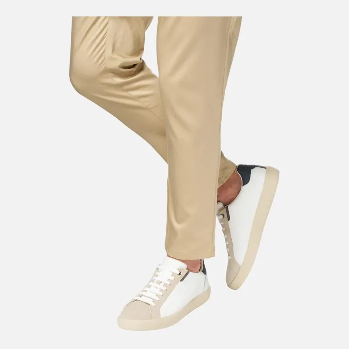 Man Geox Sneakers AFFILE MAN WhiteLight Taupe Low Top Sneakers Whitelight Taupe
