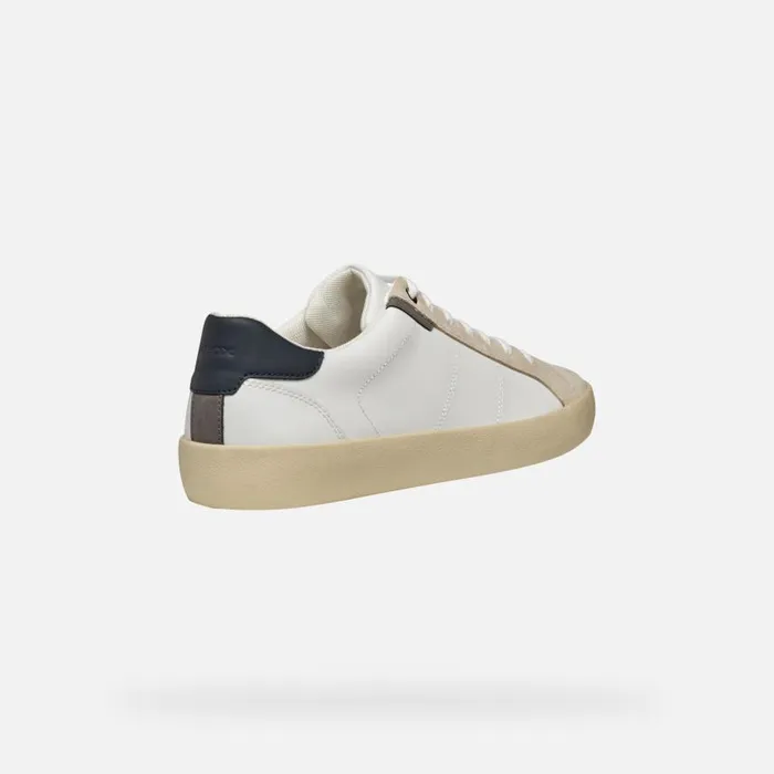 Man Geox Sneakers AFFILE MAN WhiteLight Taupe Low Top Sneakers Whitelight Taupe