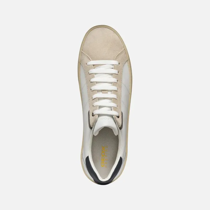 Man Geox Sneakers AFFILE MAN WhiteLight Taupe Low Top Sneakers Whitelight Taupe