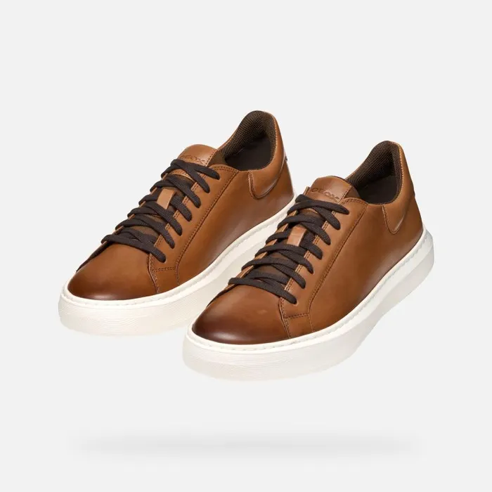 Man Geox Sneakers DEIVEN MAN Light Brown Low Top Sneakers Light Brown