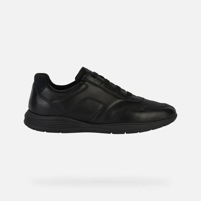 Man Geox Sneakers SPHERICA EC2 Men039s Black Leather Shoes Geox Black