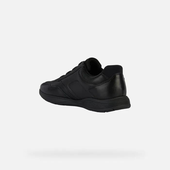 Man Geox Sneakers SPHERICA EC2 Men039s Black Leather Shoes Geox Black