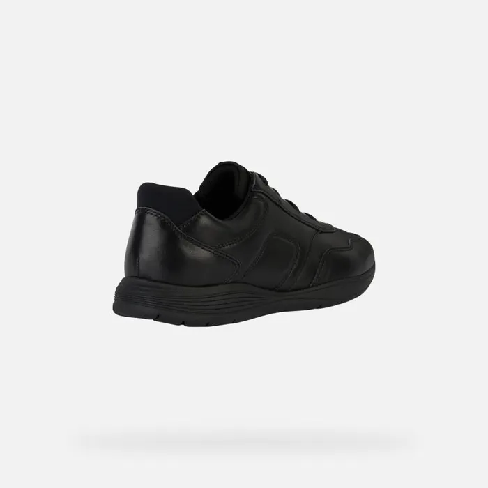Man Geox Sneakers SPHERICA EC2 Men039s Black Leather Shoes Geox Black