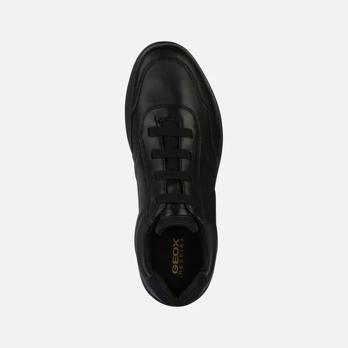 Man Geox Sneakers SPHERICA EC2 Men039s Black Leather Shoes Geox Black
