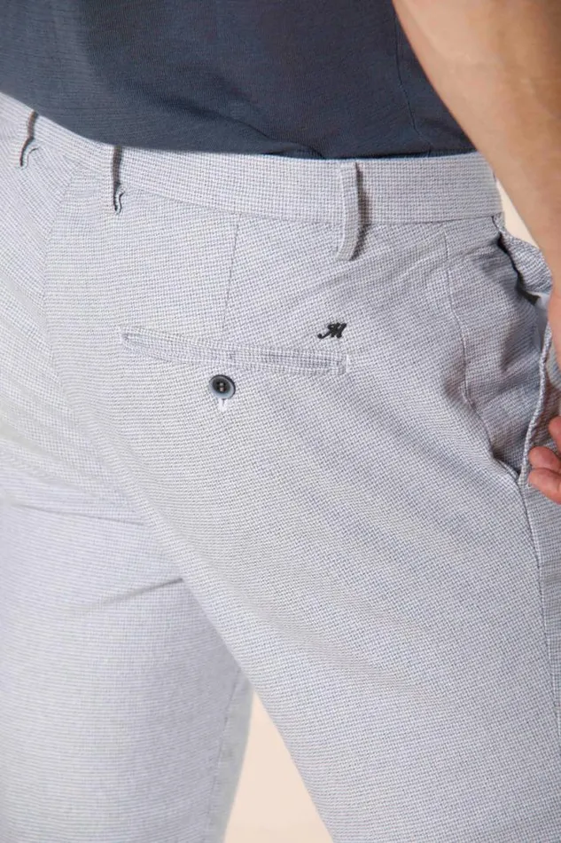Man Milano Style Chino Pants In Cotton With Micro Print Extra Slim Mason039s Pants