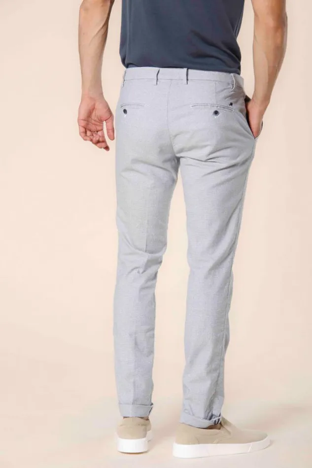 Man Milano Style Chino Pants In Cotton With Micro Print Extra Slim Mason039s Pants