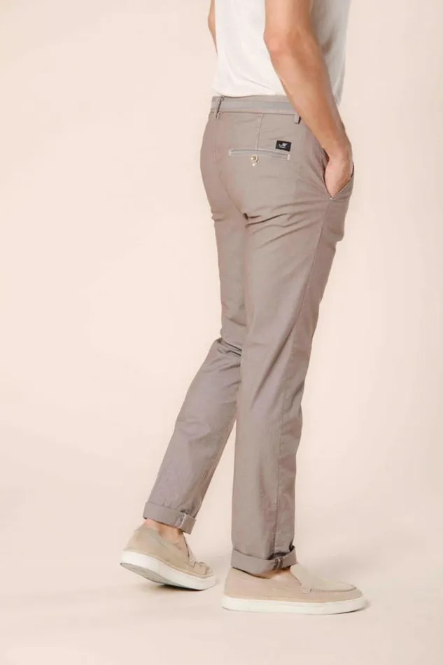 Man Torino University Chino Pants In Cotton With Houndstooth Pattern And Ribbons Slim Mason039s Pants