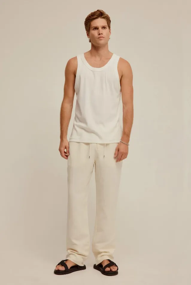 Man Venroy Pants Silk Linen Relaxed Trouser