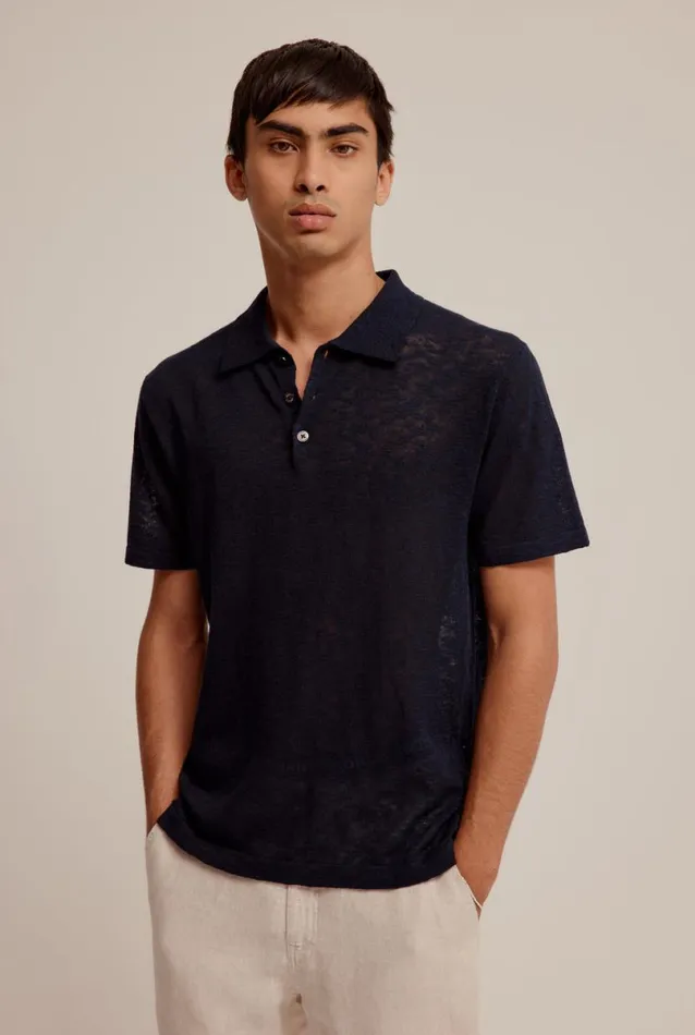 Man Venroy Polos Slub Knit Polo