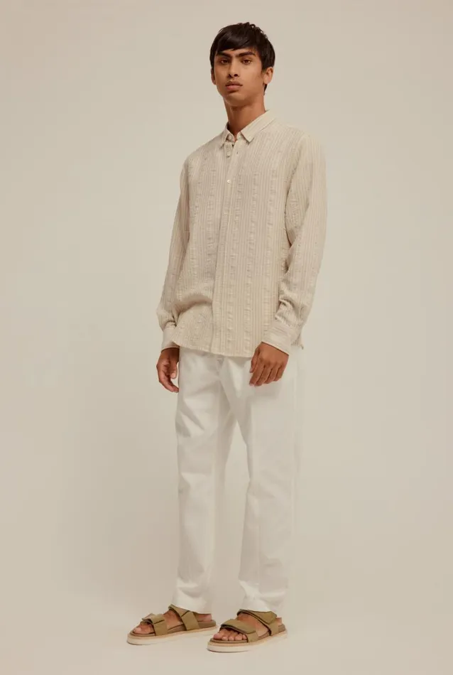 Man Venroy Shirts Woven Stripe Cotton Shirt